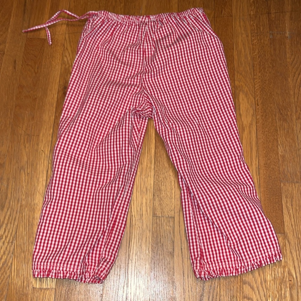 Gymboree Vintage Red Gingham Pants with Floral Detail - Picture 5 of 5